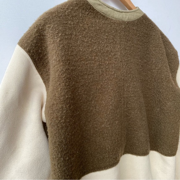 Denham : Sherpa Lined Knit + Felt Patch Asymmetric Zip Jacket : Medium - Picture 13 of 16